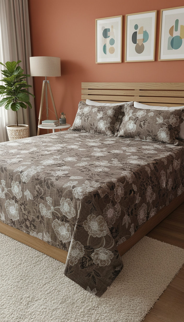 ThreadLoom Home | Cotton Beauty King Size 108*108 inches | 100% Cotton Bedsheet Set