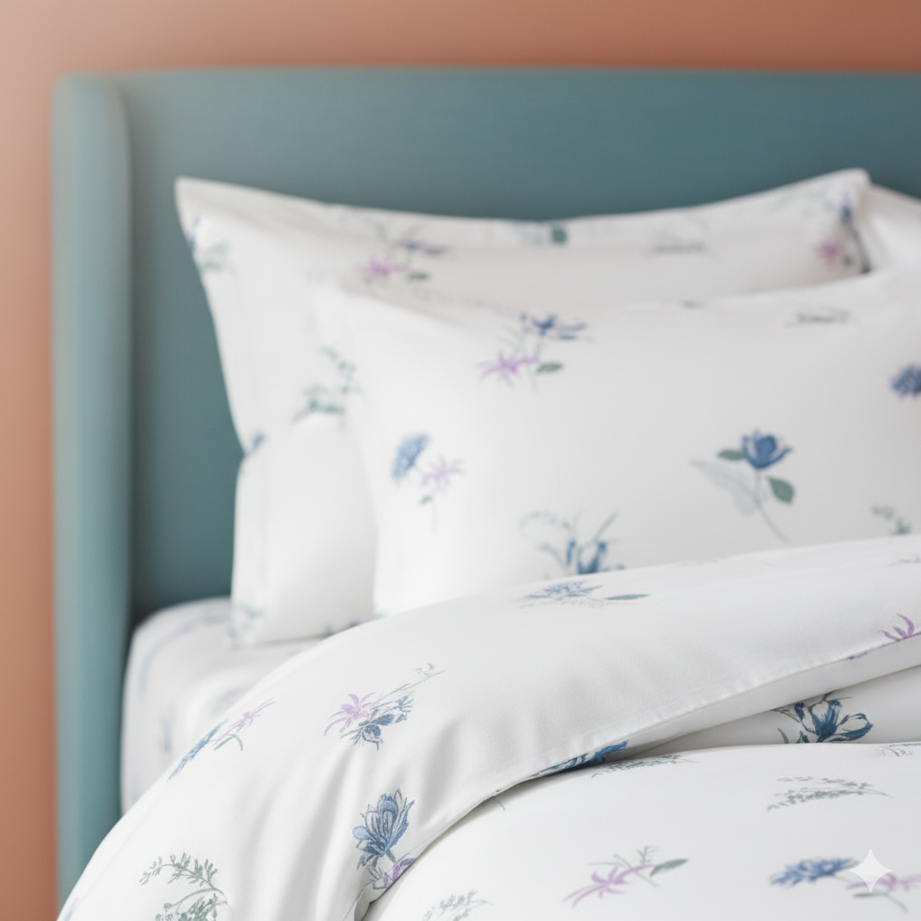 ThreadLoom Home Dream Collection | Floral 100% Cotton King Size Bedsheet Set with 2 Pillow Covers