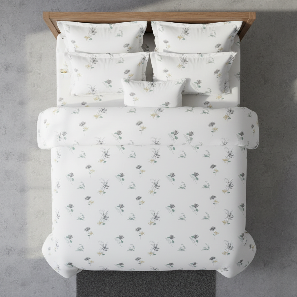 ThreadLoom Home Dream Collection | Floral 100% Cotton King Size Bedsheet Set with 2 Pillow Covers