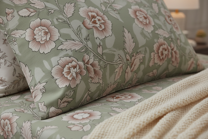ThreadLoom Home | Bloom 100% Cotton Bedsheet | 180 TC King Size 108*108 inches