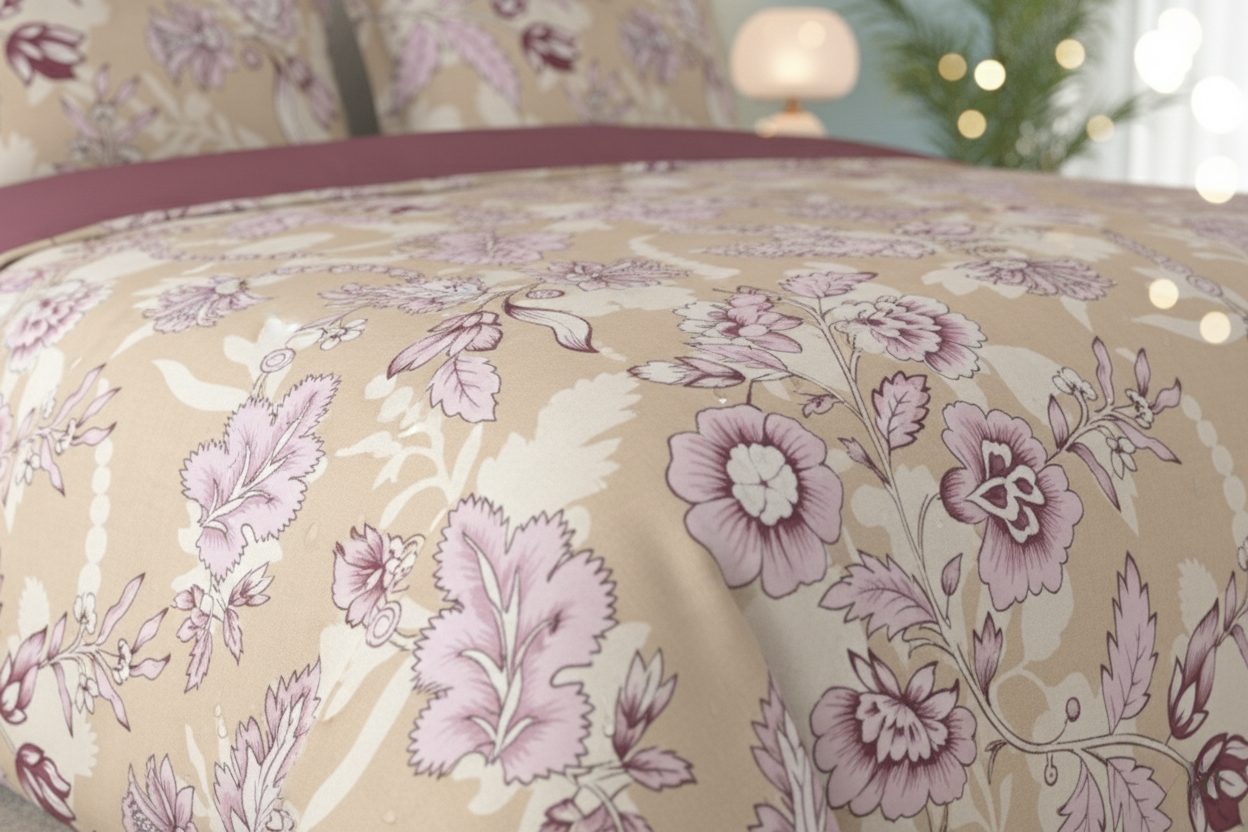 ThreadLoom Home | Bloom 100% Cotton Bedsheet | 180 TC King Size 108*108 inches