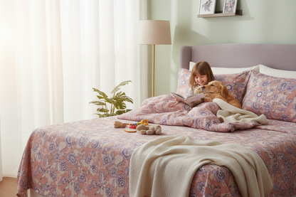 ThreadLoom Home | Bloom 100% Cotton Bedsheet | 180 TC King Size 108*108 inches