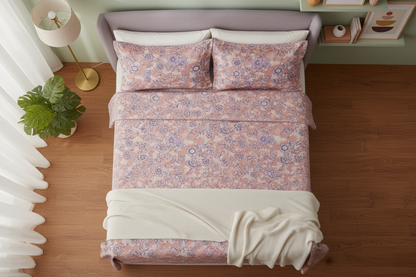 ThreadLoom Home | Bloom 100% Cotton Bedsheet | 180 TC King Size 108*108 inches