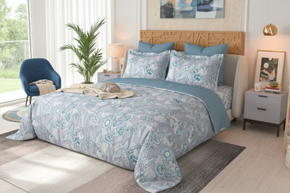 ThreadLoom Home | Bloom 100% Cotton Bedsheet | 180 TC King Size 108*108 inches